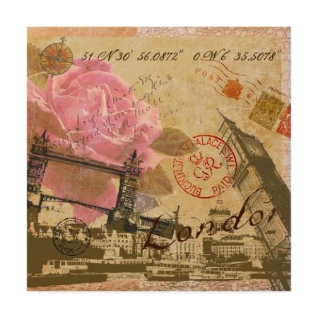 Trademark Fine Art Art Licensing Studio 'Latitude And Longitude Travel To London' Canvas Art, 35x35 ALI38301-C3535GG